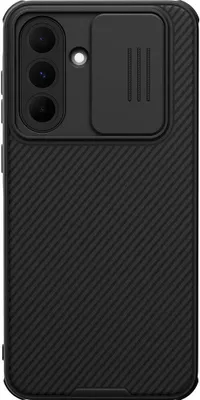 A black phone case with a camera cover.