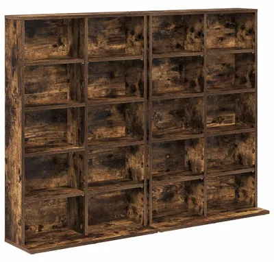 Produktbild von vidaXL CD Regal 2 Stk. Raucheiche 65 x 23,5 x 97,5 cm Holzwerkstoff