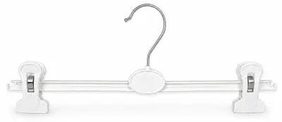 Produktbild von Kleiderbügel Hosenbügel mit Klammern 36 cm weiß NEU 20 Stück