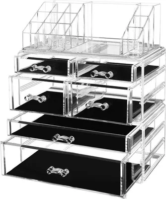 Produktbild von Transporent Schubladen Organizer mit 6 Schubladen und 16 Fachern