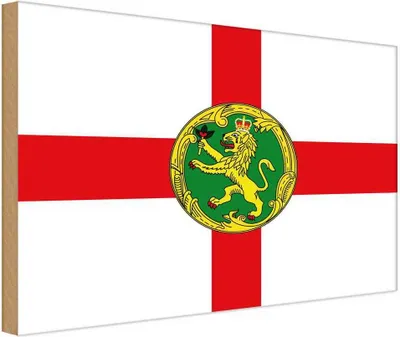 Produktbild von vianmo Holzschild 12x18 cm Alderney Flagge Fahne Wappen