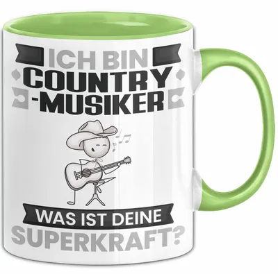 Produktbild von Country-Musiker Tasse Geschenk für Country-Musiker Geburtstag Lustiger Spruch Kaffee-Becher Was Ist Deine Superkraft (Grün)