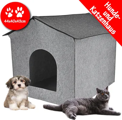 Produktbild von Hundehaus Hundehütte Katzenhöhle Katzenhaus Hundebett Haustier Höhle aus Filz