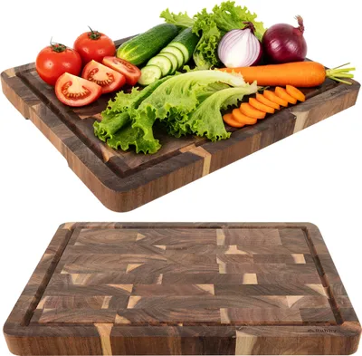Obrázek produktu pro Ruhhy 26924 Krájecí prkénko s dřážkou 43 x 33 cm, akátové dřevo