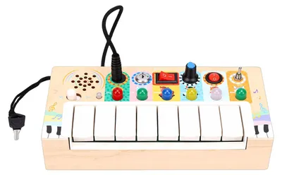 Image de Animal de dessin animé en bois qui joue du piano, interrupteur électronique, tableau d'activités, éducatif