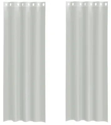 Produktbild von vidaXL Voile Vorhänge mit Ösen 2 Stk. Hellgrau 140x300 cm