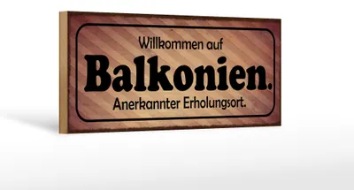 Produktbild von Holzschild Spruch 27x10cm Willkommen auf Balkonien