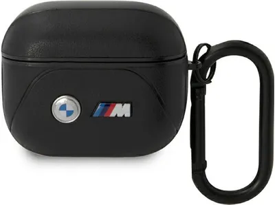 Image de Bmw Bma322Pvtk Airpods 3 Gen Coverczarny/Black Leather Curved Line