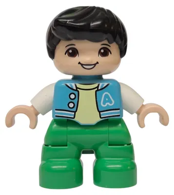 Obrázok produktu pre LEGO Minifigúrka Duplo, postavička, chlapec, svetlé zelená (47205pb131)