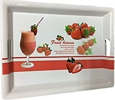 Produktbild von Serviertablett, aus Melamin, Motiv Erdbeer