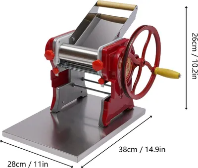 Immagine prodotto di Macchina per la pasta - Macchina manuale per la preparazione di noodles - Acciaio inossidabile - Matterello per la cucina