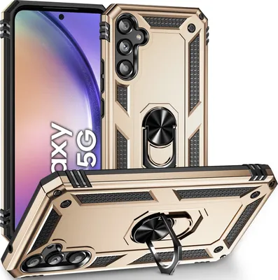 Image de Étui pour Samsung Galaxy A54 étui de protection militaire double couche avec support d'anneau et support Or