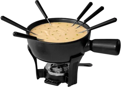Produktbild von Boska Fondueset Nero - Käsefondue - Fondue geeignet für Brennpaste - 1,3 L Inhalt - 875 gr Käsefondue - Gusseisernen - Feuerfesten Keramiktopf