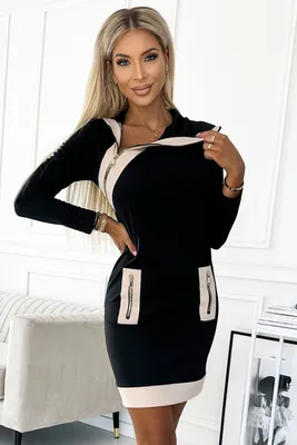 Produktbild von Numoco Minikleid für Frauen Flow schwarz-beige M