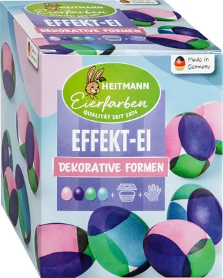 Produktbild von Heitmann Eierfarben Ostereier färben Schablonen Tauchbad Kaltfärbung 4 Farben