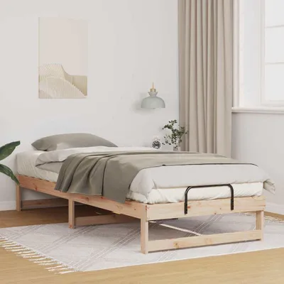 A bedroom scene with a single bed.