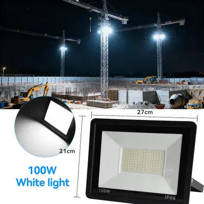 Zdjęcie produktu dla Reflektor LED – oświetlenie zewnętrzne – 100 W, 1 sztuka, typ B – IP66 – światło zimne, 5500–7000 K – 85–265 V – aluminium