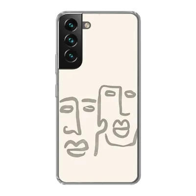 Produktbild von MuchoWow® Handyhülle Schutzhülle Hülle für Samsung Galaxy S22 Gesicht - Abstrakt - Strichzeichnung Silikon Softcase Handy Hülle - Mobiltelefonhülle