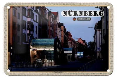 Produktbild von Blechschild Städte Nürnberg Kaulbachplatz Architektur 18x12cm Schild