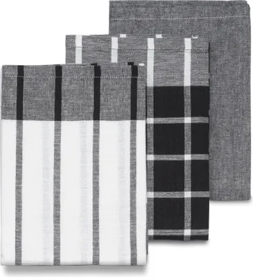 Produktbild von KELA Handtuch Pasado 100% Baumwolle weiß-schwarz 3-teilig 65,0x45,0cm KL-15972