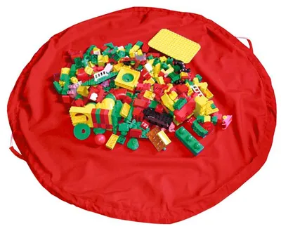 Image de EDUPLAY 100011 2in1 Sac de rangement & couverture de jeu, 100% polyester, Ø 135 cm, rouge