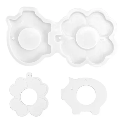 Produktbild von Silikonform Schwein Glück, 2 Stück Glücksschwein Silikonformen Gießformen Weihnachten Kerzen, Silikon Gießform Silikonform Kleeblatt