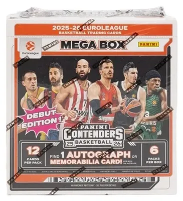 Produktbild von 2025/26 Panini Contenders EuroLeague Basketball Mega Box – Guaranteed autograph