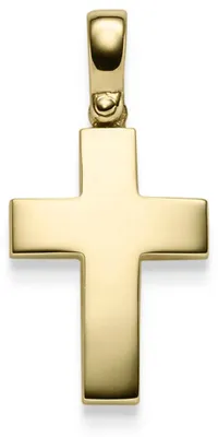 Produktbild von Anhänger Kreuz 30x14,5mm 585 Gold Gelbgold schlicht massiv Halsschmuck