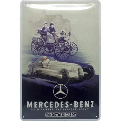Zdjęcie produktu dla Metalowy Plakat 20 X 30Cm Mercedes-Benz Silver
