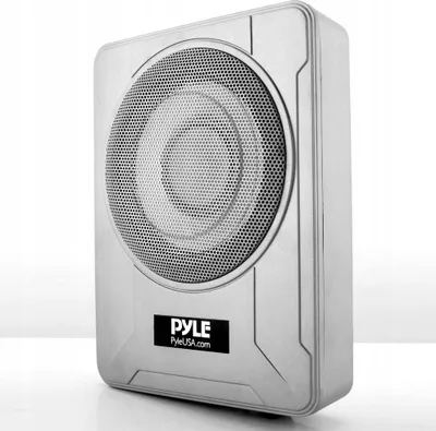 Produktbild von Pyle Car Subwoofer Active so stereo zosilňovačom - vodotesný reproduktor ako súprava reproduktorov do lode a auta pod sedadlo, reproduktor Mini 32,5c