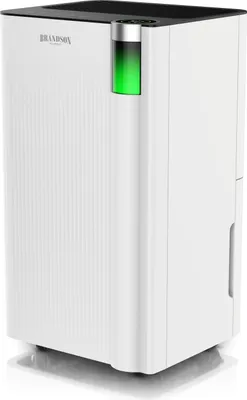 Immagine prodotto di Compressore deumidificatore Brandson, essiccatore d'aria WLAN, 12 L per 24 ore, serbatoio dell'acqua da 2 L, fino a 25 m², deumidificazione 12 l/giorno, serbatoio 2 l, controllo app, Alexa, timer 1-24 h, 3 modalità