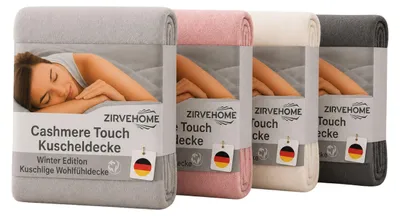 Produktbild von Kuscheldecke CashmereTouch Wohndecke Fleece decke Kuschelig weich & Flauschig 150x200 cm Grau