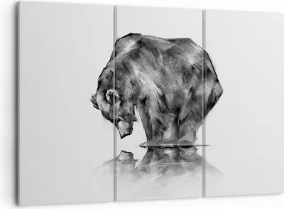Produktbild von Bild auf Leinwand - Leinwandbild - Bär Tier - 105x70cm - Wand Bild - Wanddeko - Wandbilder - Leinwanddruck - Bilder - Kunstdruck - Wanddekoration - Leinwand bilder - Wandkunst - CE105x70-3921
