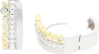 Produktbild von JuwelmaLux Creolen 925 Silber Zirkonia Gold plattiert JL20-06-0707