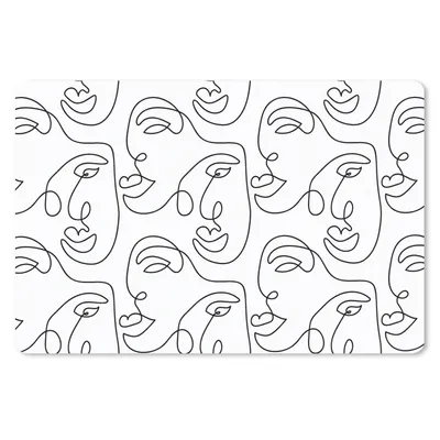 Produktbild von MuchoWow® Schreibtischunterlage Strichzeichnungen - Muster - Schwarz und Weiß 60x40 cm - XXL Mauspad - Großes Mauspad