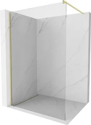 Image de Mexen Kioto Paroi de douche à l'italienne 140 x 200 cm, transparent 8 mm, or brossé - 800-140-101-55-00