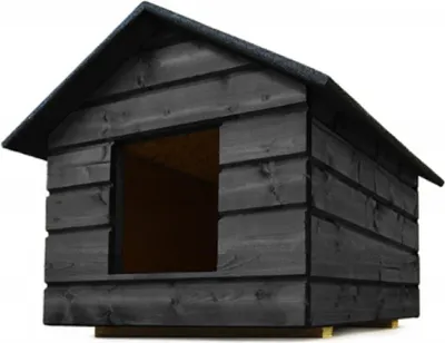 Produktbild von QLS Hunde- Katzenhaus Größe M mit Vorhang Isoliert Winterfest Eben Outdoor 11011