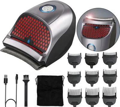 Produktbild von Tragbarer Haarschneider für Herren – 9 Aufsteckkämme + 60 Minuten Akkulaufzeit, abwaschbare Edelstahlklingen + Reisetasche