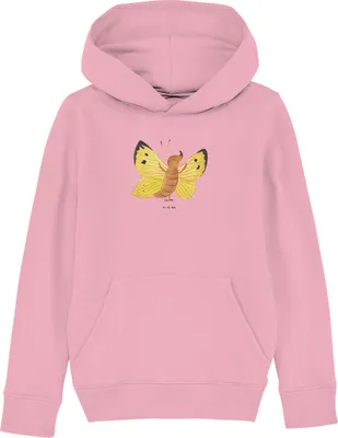 Produktbild von Mr. & Mrs. Panda Kinderpulli Schmetterling Zitronenfalter 7-8 Jahre (122/128) - Baumwolle Pink - Geschenk, Liebe, Pullover, Sweatshirt, Kapuzenpullover, Hoodie, Motivation