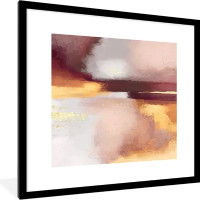 Produktbild von MuchoWow® Gerahmtes Poster Malen - Abstrakt - Pastell 40x40 cm - Poster mit Schwarzem Bilderrahmen Wandposter Rahmen Foto Bilder - Poster - Plakat im Rahmen