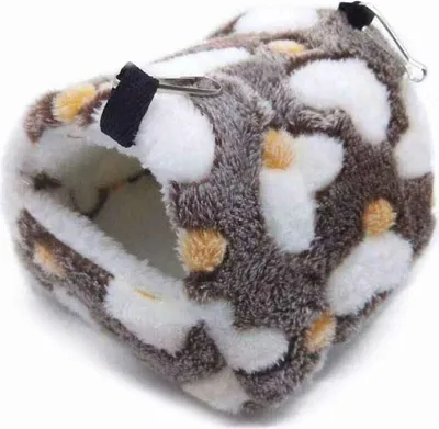 Produktbild von Haustier Kuschelhöhle Hamstern Meerschweinchen Weicher Warm Haustier Nest Kuschelhöhle Mit Schöne Muster, Hamstern Meerschweinchen Nest, L, Kaffee