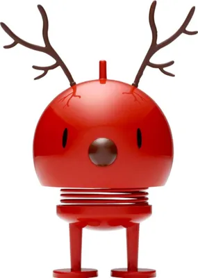 Produktbild von Hoptimist Medium Reindeer, Wackelfigur, Wackel Figur, Weihnachten, Dekoidee, Dekoration, Kunststoff, Rot, H 15 cm, 26181
