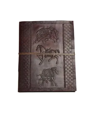 Produktbild von Die goldene Zeit - Fotoalbum XXL Lederbuch Büffelleder schwarzes Baumwollpapier Handarbeit