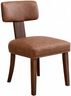 Produktbild von 4er Set Esszimmerstühle Braun, Polsterstühle mit PolyurethanKunstleder, ergonomischer Rückenlehne und Massivholzgestell