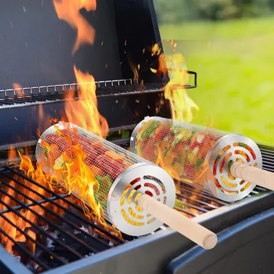 Produktbild von Grillzange mit abnehmbarem Holzgriff für den Grill