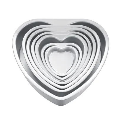 Produktbild von 7-teiliges Herz Springform Set, Kuchenformen 3/4/5/6/7/8/10 Zoll mit herausnehmbarem Boden, Backzubehör für Kuchen & Desserts