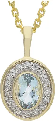 Produktbild von JuwelmaLux Anhänger 333/000 (8 Karat) Gold mit Blautopas und Zirkonia JL39-02-0569