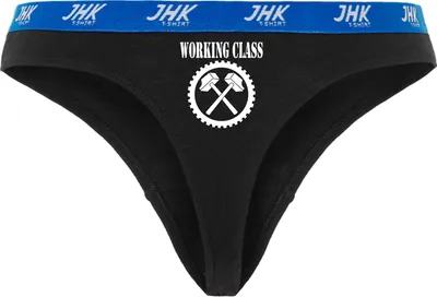 Produktbild von Damen Thong Slip - Boxer-0030-woman-black-v-S - schwarz - S - vorn - Working Class - lustiges Motiv - Spruch - Unterwäsche - Unterhose - Freizeit - lustig