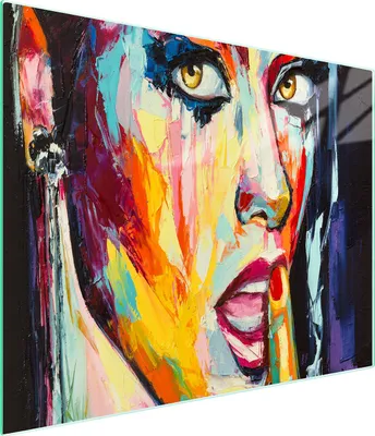 Produktbild von Schneidebrett 52x30 cm aus gehärtetem Glas, rutschfeste Unterseite, hygienisch, kratzfest, Motiv Frau