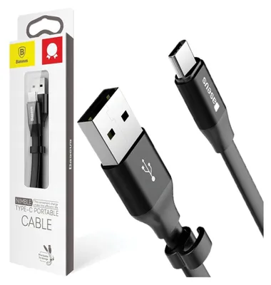 Immagine prodotto di Baseus Nimble cavo piatto Usb / Usb-C con supporto 2A 0,23M nero (Catmbj-01)